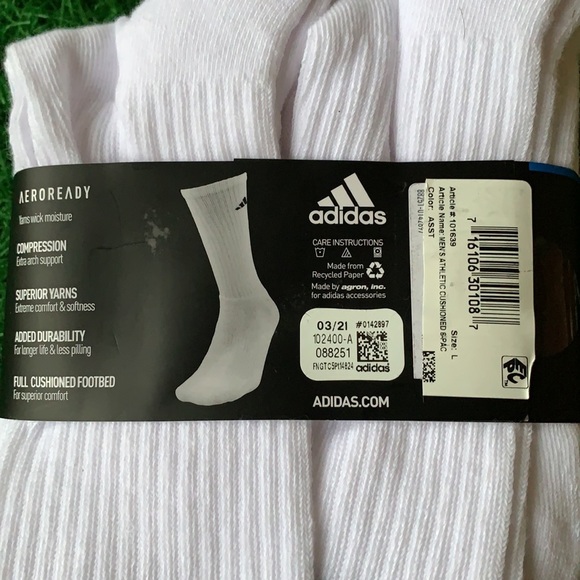 6 pairs socks set Adidas Men’s Cushioned Crew - Picture 8 of 15